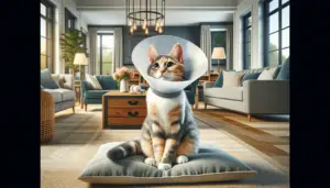 how long should cat wear cone after neutering spaying or surgery