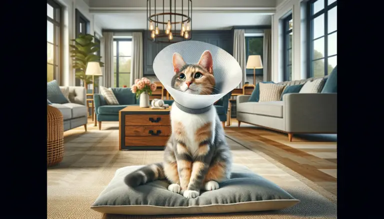 how long should cat wear cone after neutering spaying or surgery