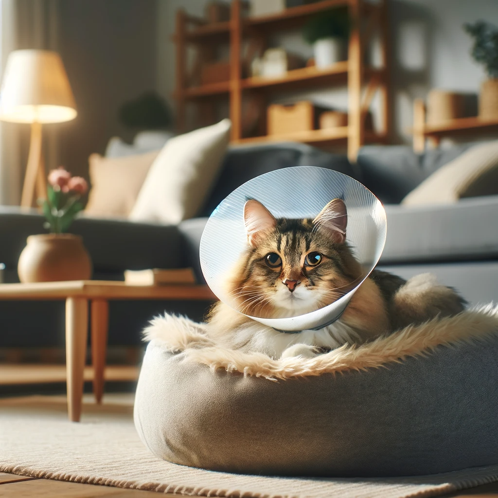 how long should cat wear cone after neutering spaying