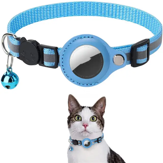 Reflective Pet Collar For Holding Airtags