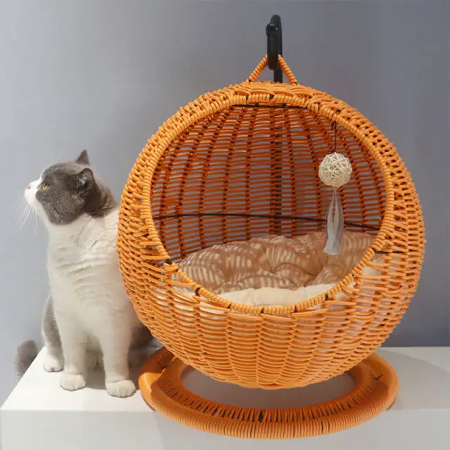 Hanging Rattan Cat Nest