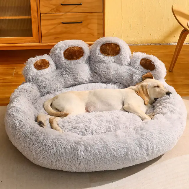 Warm Bear Paw Dog Bed